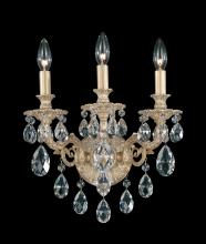 Schonbek 1870 5643-27H - Milano 3 Light 120V Wall Sconce in Parchment Gold with Heritage Handcut Crystal