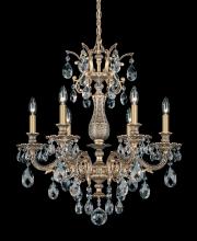 Schonbek 1870 5676-83H - Milano 6 Light 120V Chandelier in Florentine Bronze with Heritage Handcut Crystal