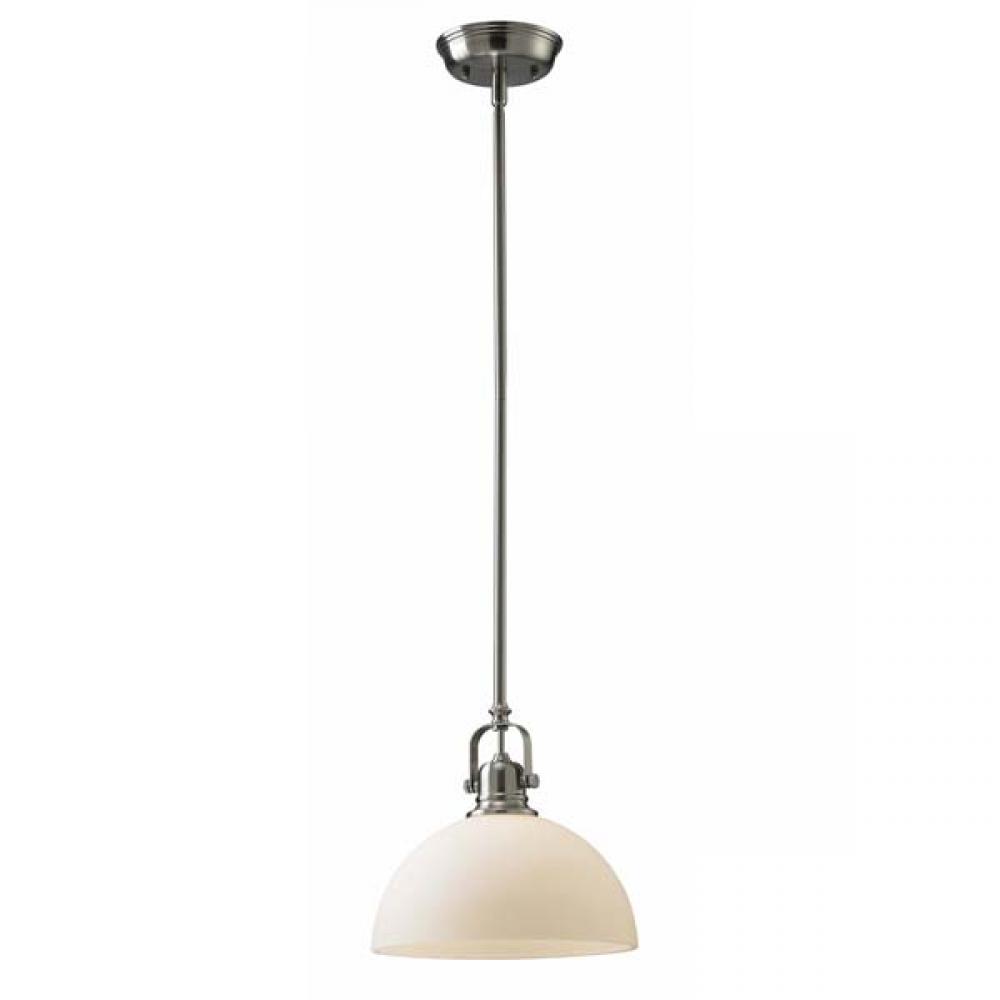 Rowan, 1 Lt Rod Pendant, Flat Opal Glass, 100W Type A, 7 IN W x 11 .25 - 59 .25 IN H