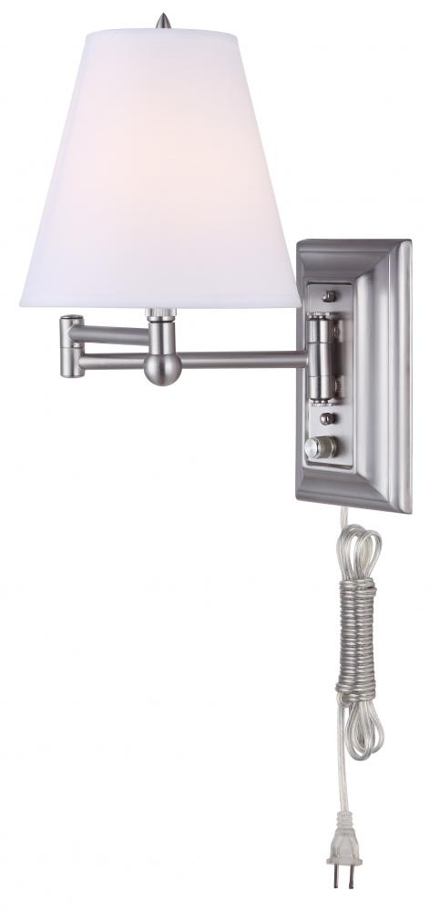 Wall, IWF1D BPT -G-, 1 Lt Swing Arm Fixture, Fabric Shade, 60W Type C