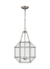 Visual Comfort & Co. Studio Collection 5179403EN-962 - Morrison modern 3-light LED indoor dimmable small ceiling pendant hanging chandelier light in brushe