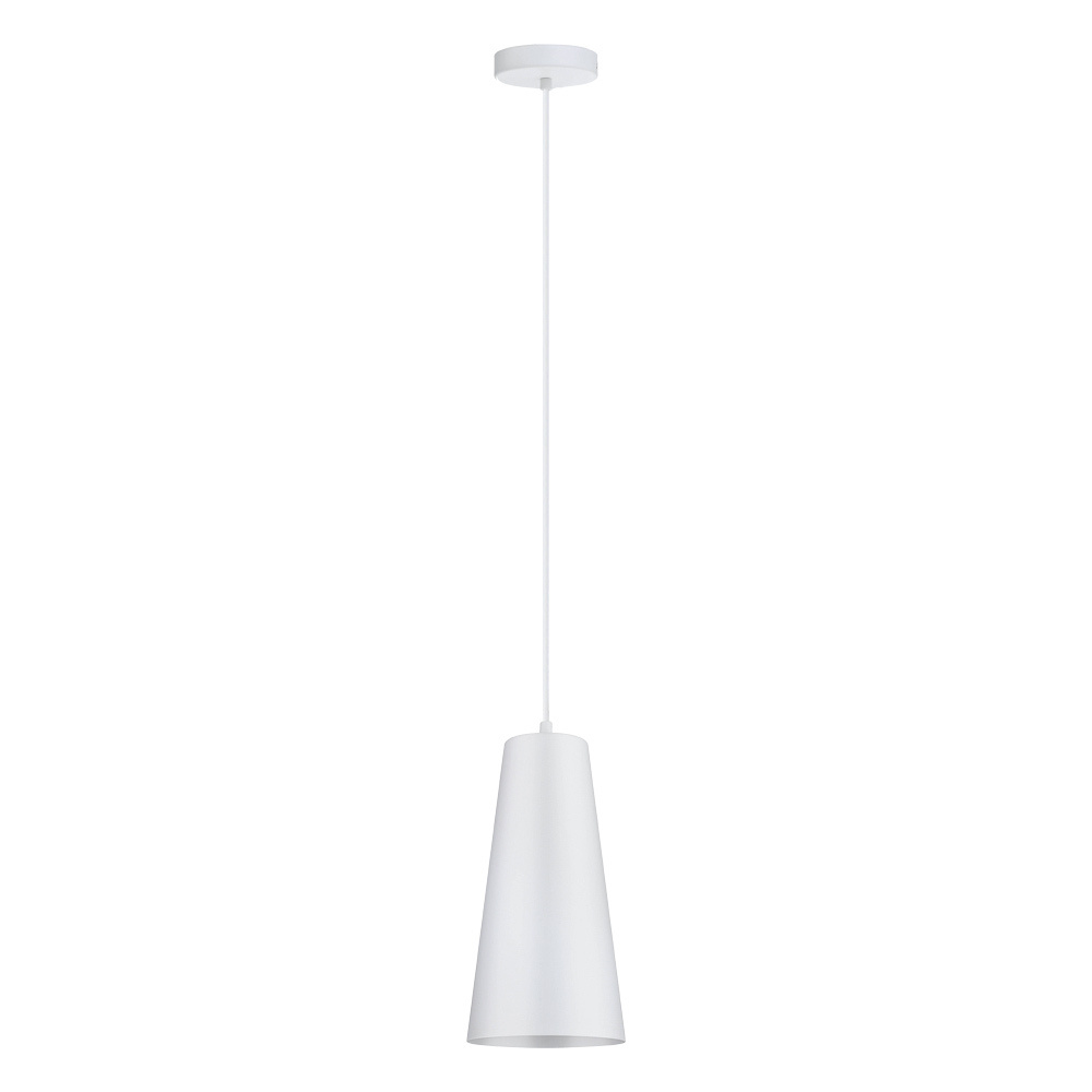 1 LT Mini Pendant w/ White Finish & White Metal Cone Shade