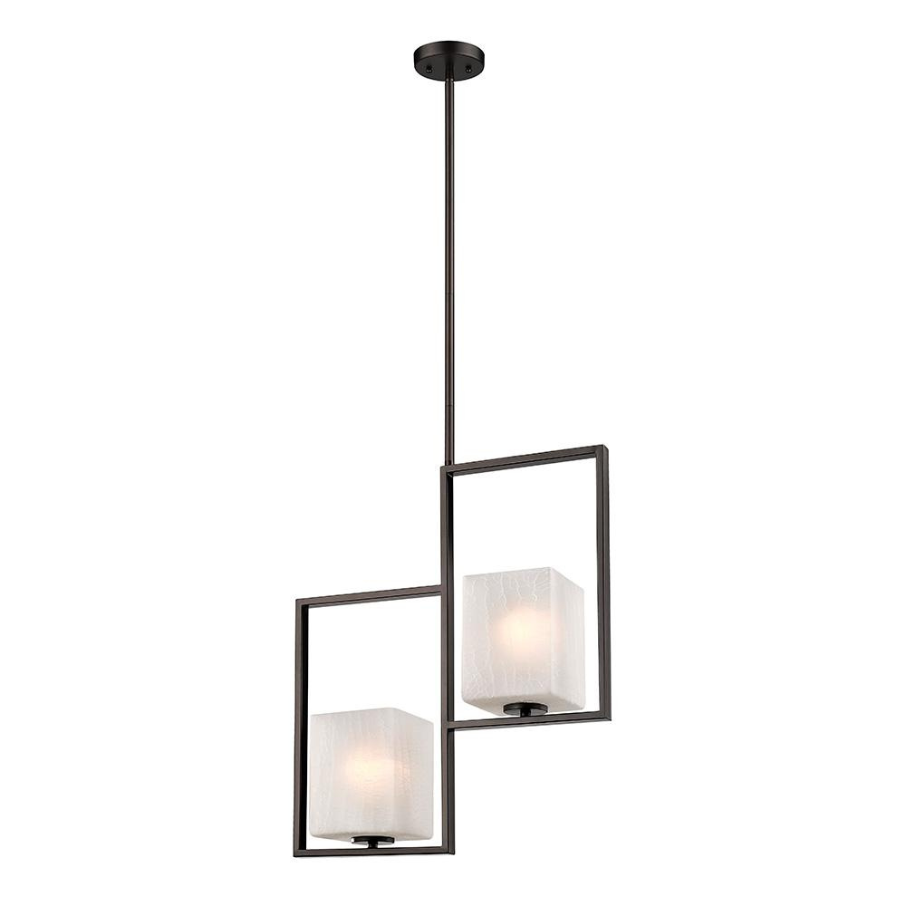 2 LT Pendant w/ Oil Rubbed Bronze Finish & Opal Glass Shades