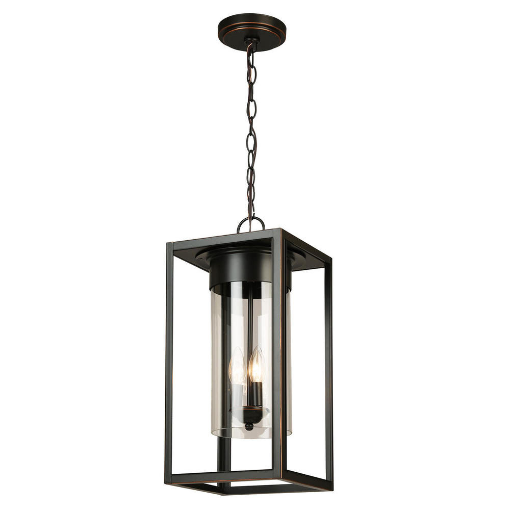 3 LT Outdoor Pendant w/ Oil Rubbed Bronze Finish & Clear Glass Shade
