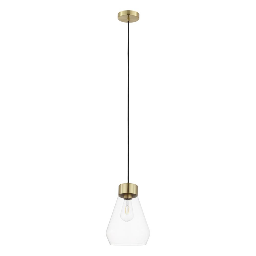 1 LT Pendant w/ Brushed Gold Finish & Clear Glass Shade