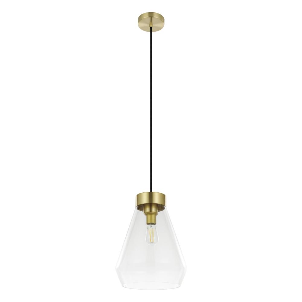 1 LT Pendant w/ a  Brushed Gold Finish & Clear Glass Shade