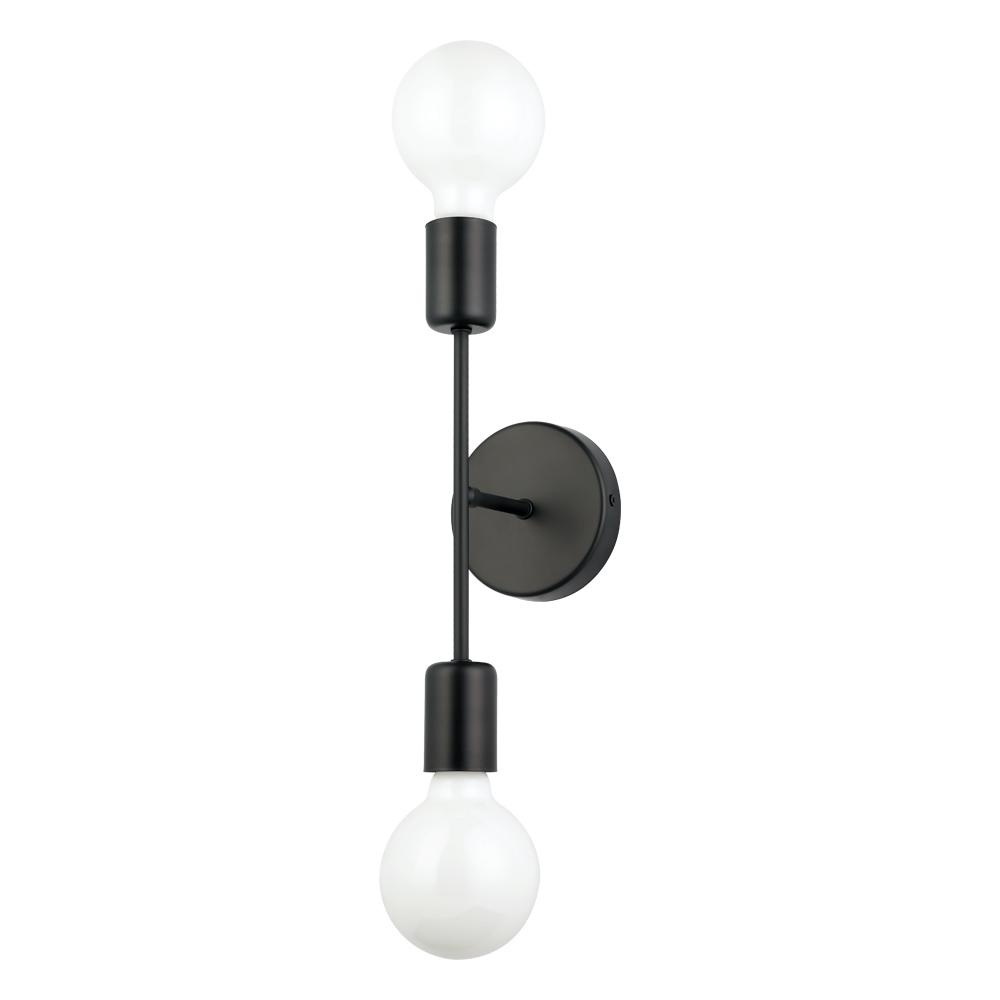 2 LT Open Bulb Wall Light w/ a Matte Black Finish