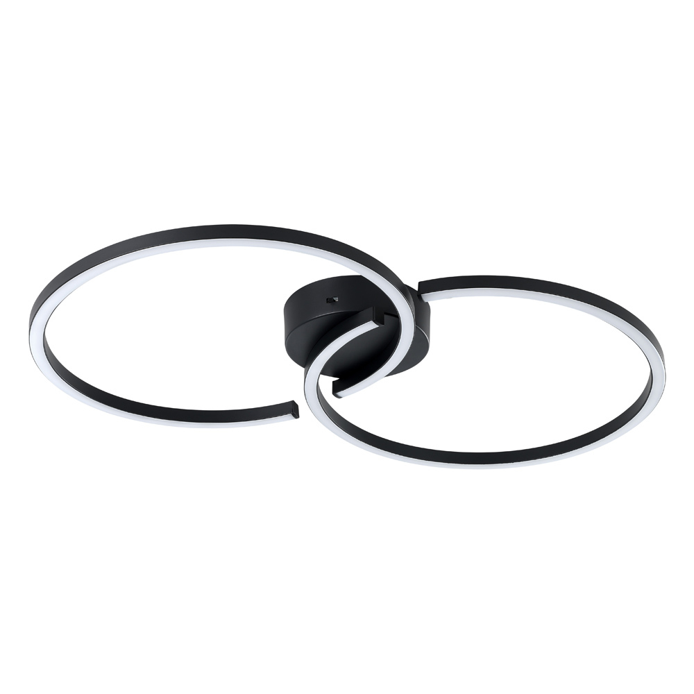 Integrated LED 3 CCT Ceiling Light w/ Structured Black Finish & White Diffuser
