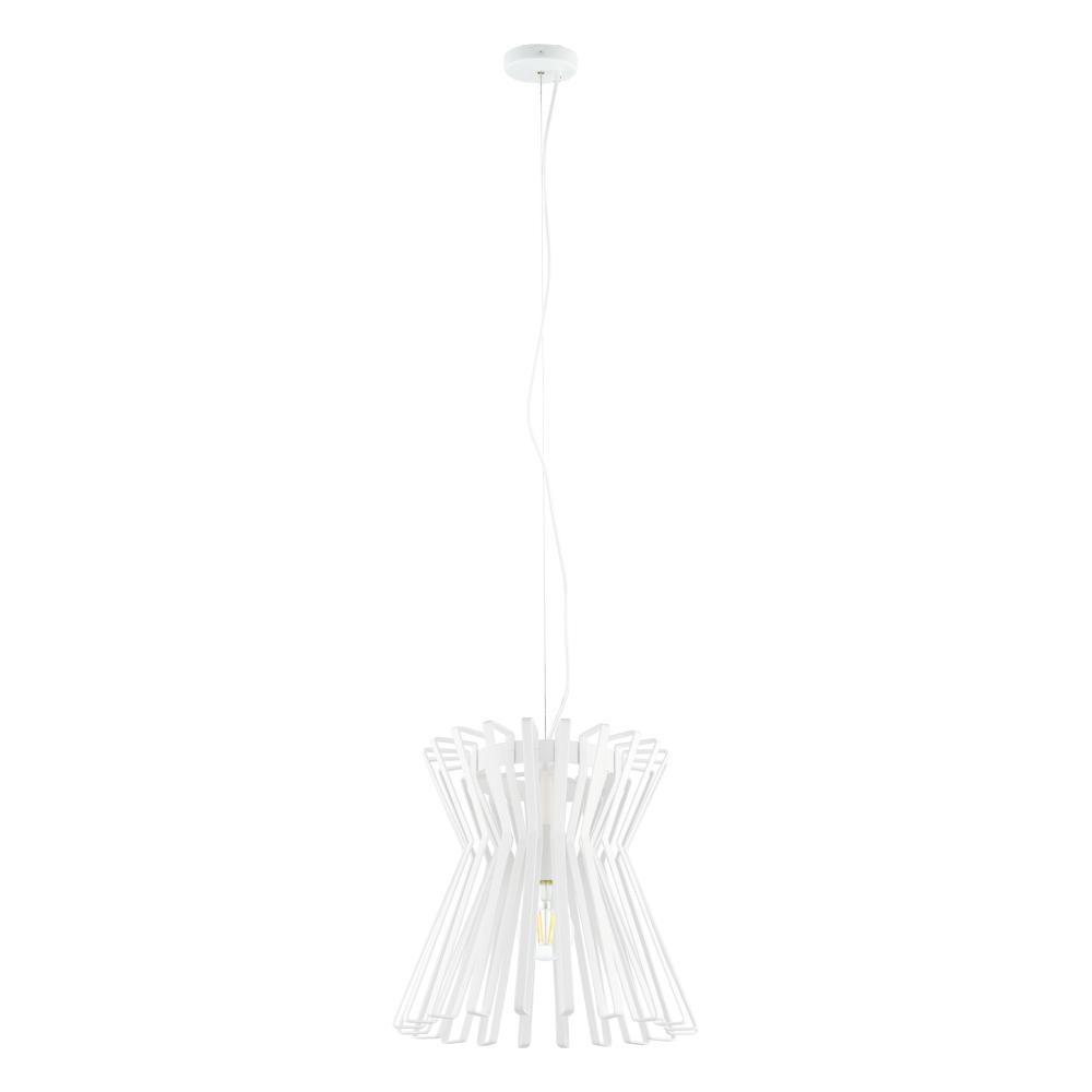 1 LT Pendant w/ White Finish & White Metal Shade