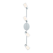 Eglo Canada 200368A - 4 LT Integrated LED Track Light w/ Chrome Finish & Fosted Glass Surrounded by Clear Glass Lamp Heads