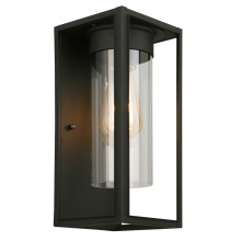Eglo Canada 203031A - 1 LT Outdoor Wall Light w/ Matte Black Finish & Clear Glass Shade