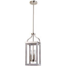 Eglo Canada 203107A - 3 LT Pendant w/ Acacia Wood & Brushed Nickel Finish