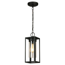 Eglo Canada 203664A - 1 LT Outdoor Pendant w/ Matte Black Finish & Clear Glass Shade