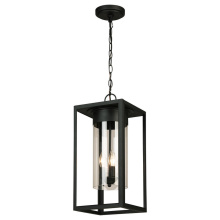 Eglo Canada 203669A - 3 LT Outdoor Pendant w/ Matte Black Finish & Clear Glass Shade