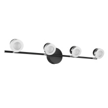 Eglo Canada 204213A - 4 LT Integrated LED Track Light w/Black Finish & Black w/Chrome Adjustable Lamp Heads